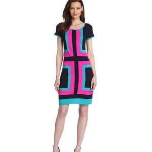 Lilly Pulitzer Isabella Sweater Dress Rare Navy Short Sleeve Navy/Fushia